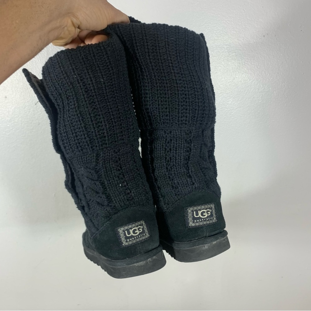 UGG Black Knit Button Boots - Picture 8 of 8